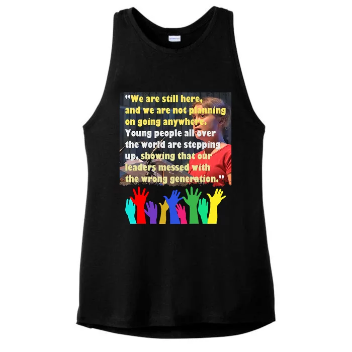 Climate Change Global Warming Awareness Gretas Movet Gift Ladies Tri-Blend Wicking Tank