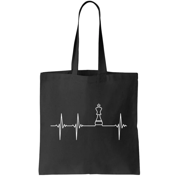 Chess Cool Gift Heartbeat King Piece Gift Chess Players Lovers Tote Bag