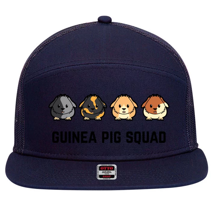 Cute Cavy Guinea Pig Rodent Team Squad Great Gift 7 Panel Mesh Trucker Snapback Hat