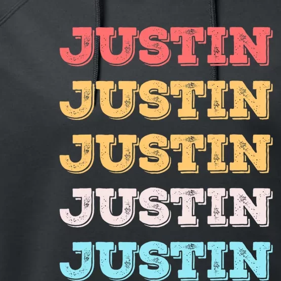 Cute Custom Gift Justin Name Personalized Performance Fleece Hoodie