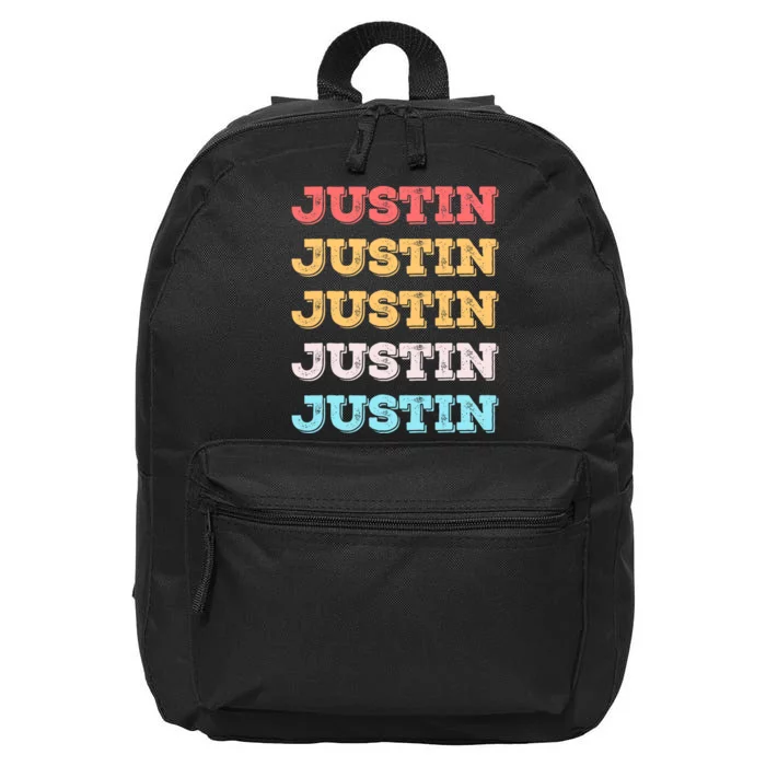 Cute Custom Gift Justin Name Personalized 16 in Basic Backpack