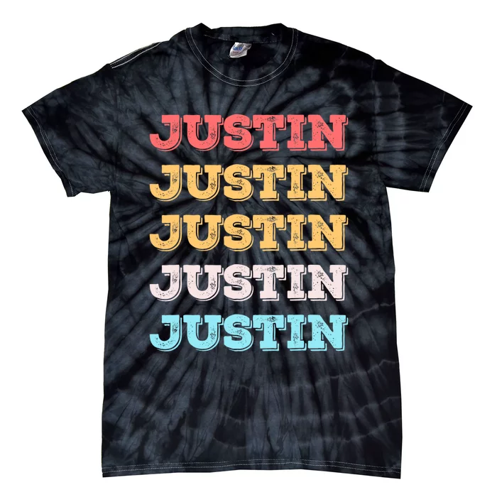 Cute Custom Gift Justin Name Personalized Tie-Dye T-Shirt