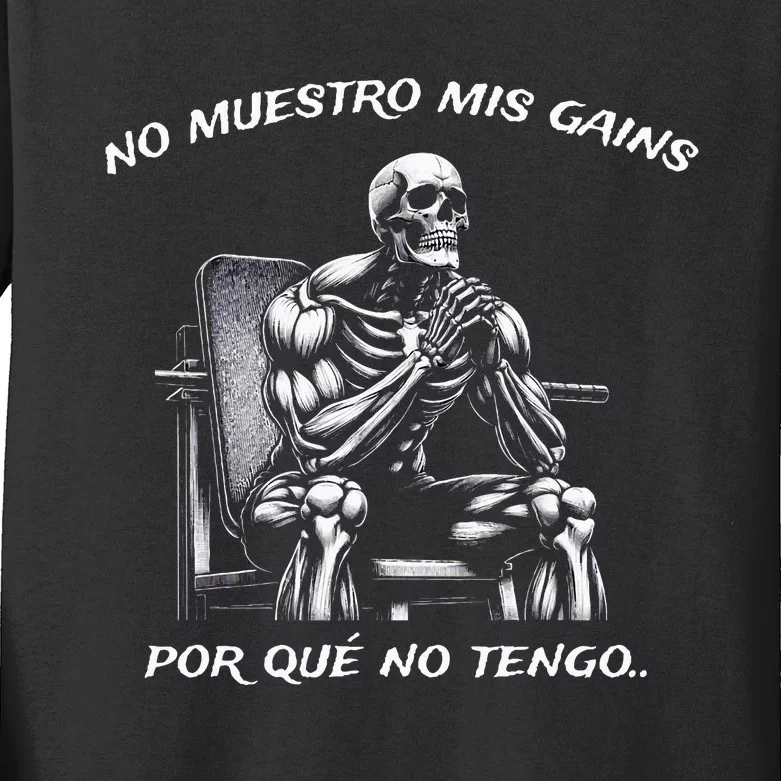 Calacas Chidas Gym Mexican Sayings Kids Long Sleeve Shirt