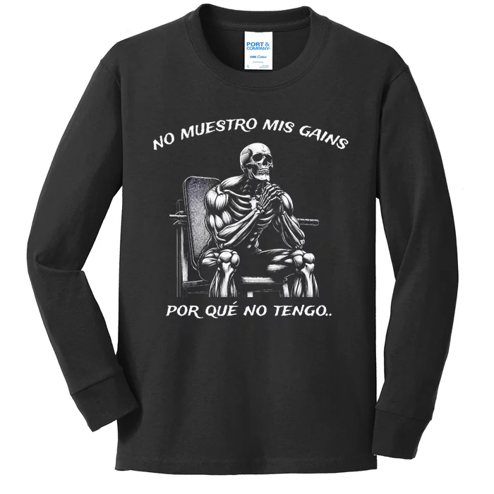 Calacas Chidas Gym Mexican Sayings Kids Long Sleeve Shirt