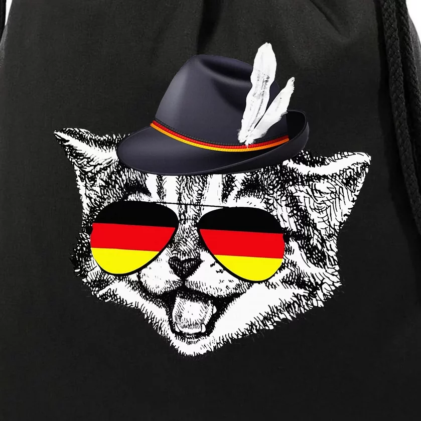 Cute Cat German Flag Oktoberfest Pride Germany Festival Drawstring Bag