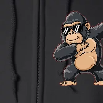 Cool Cartoon Gorilla Dabbing Funny Full Zip Hoodie