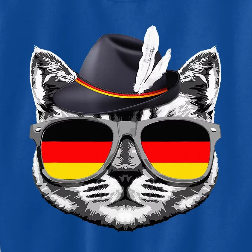 Cute Cat German Flag Oktoberfest Pride Germany Festival Kids Sweatshirt