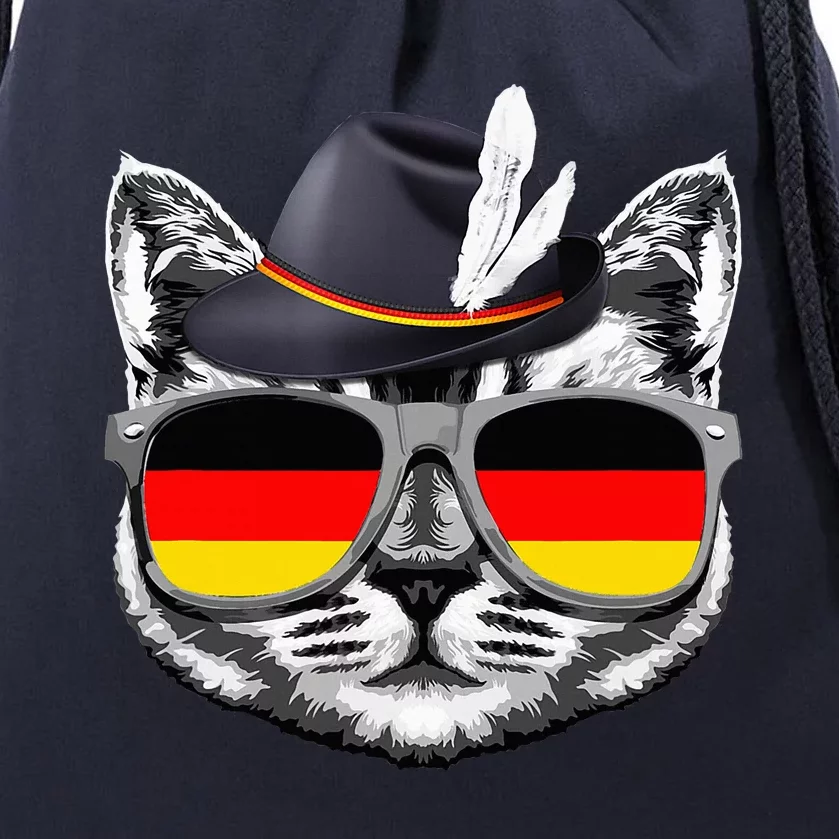 Cute Cat German Flag Oktoberfest Pride Germany Festival Drawstring Bag