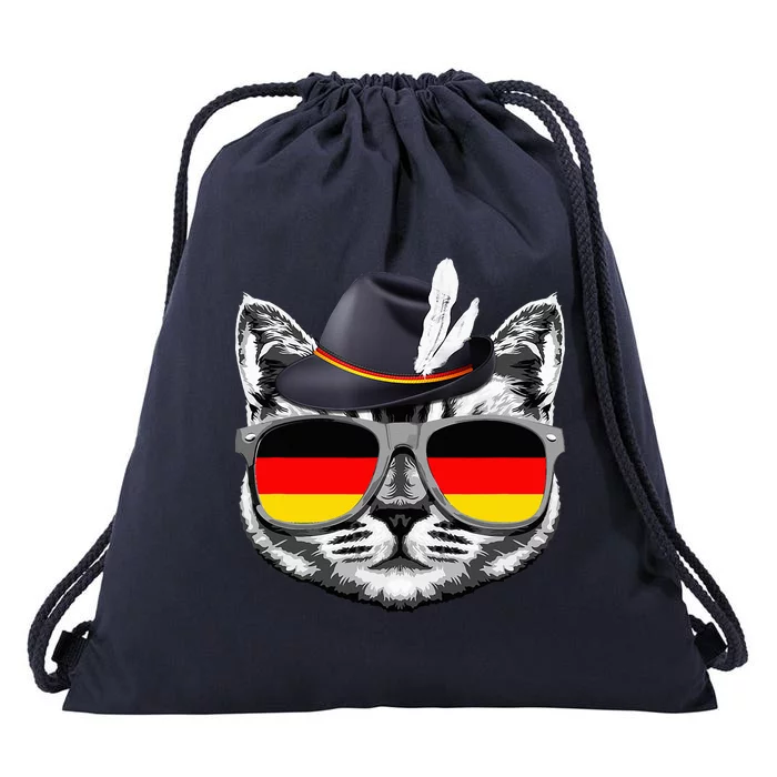 Cute Cat German Flag Oktoberfest Pride Germany Festival Drawstring Bag