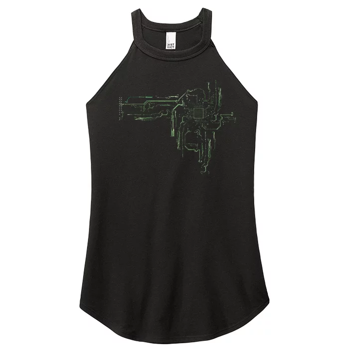 CPU Chip Gift Electrical Engineers Computer Circuit Board Women’s Perfect Tri Rocker Tank