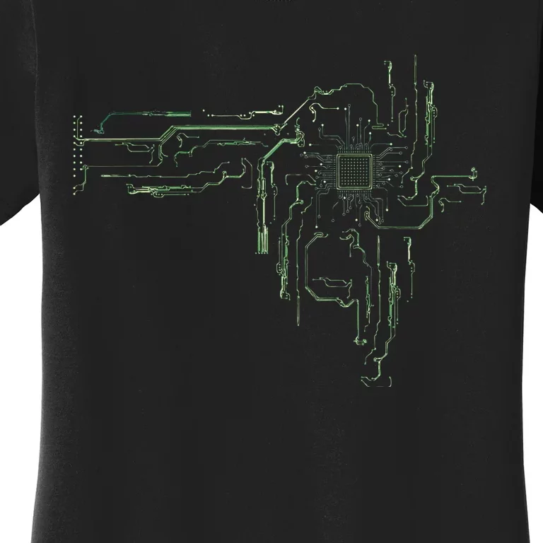 CPU Chip Gift Electrical Engineers Computer Circuit Board Women's T-Shirt