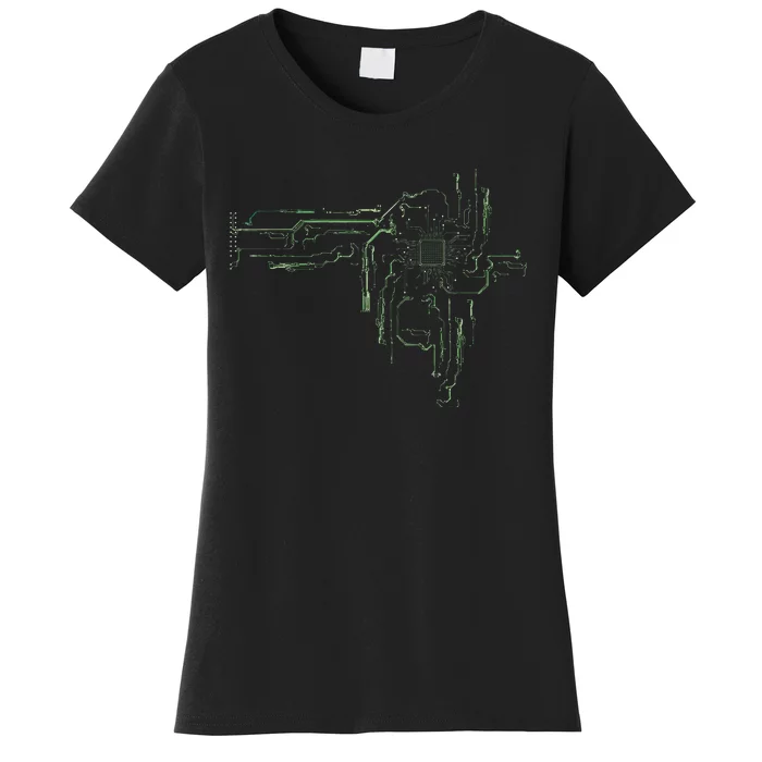 CPU Chip Gift Electrical Engineers Computer Circuit Board Women's T-Shirt