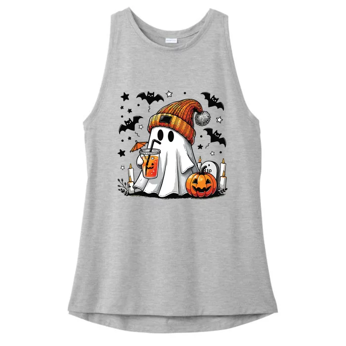 Cute C Ghost Coffee Women Ladies Tri-Blend Wicking Tank