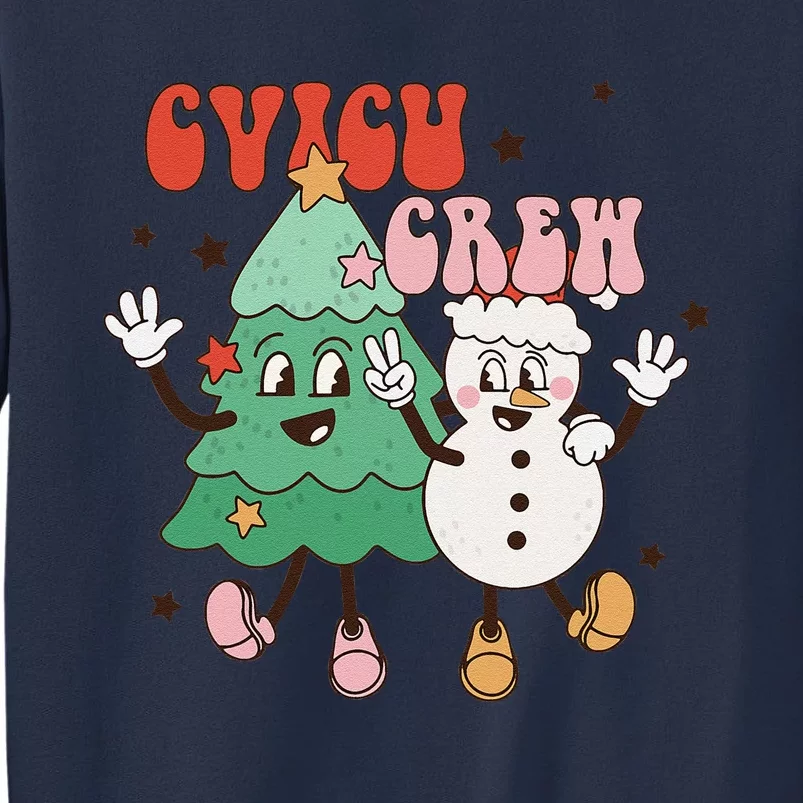 CVICU Crew Groovy Retro Christmas CVICU Nurse Holiday Pajama Sweatshirt