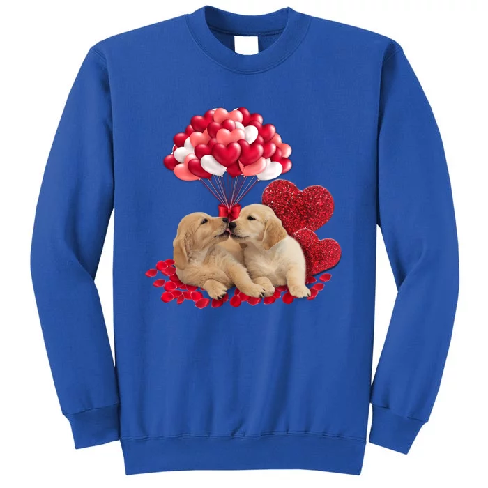 Cute Couple Golden Retriever Valentine's Day Dog Loves Funny Gift Sweatshirt