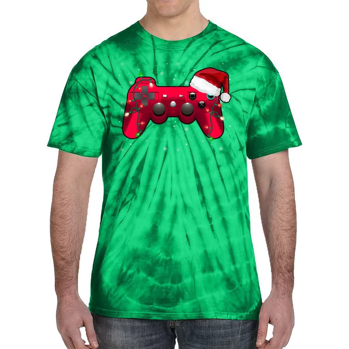 Christmas Controller Gamer Gift Tie-Dye T-Shirt