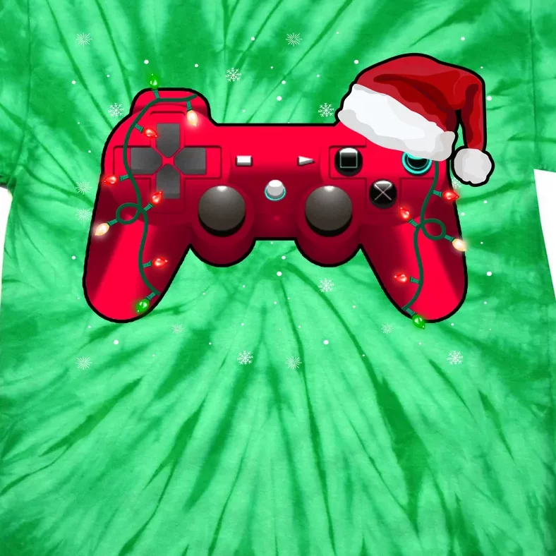 Christmas Controller Gamer Gift Tie-Dye T-Shirt