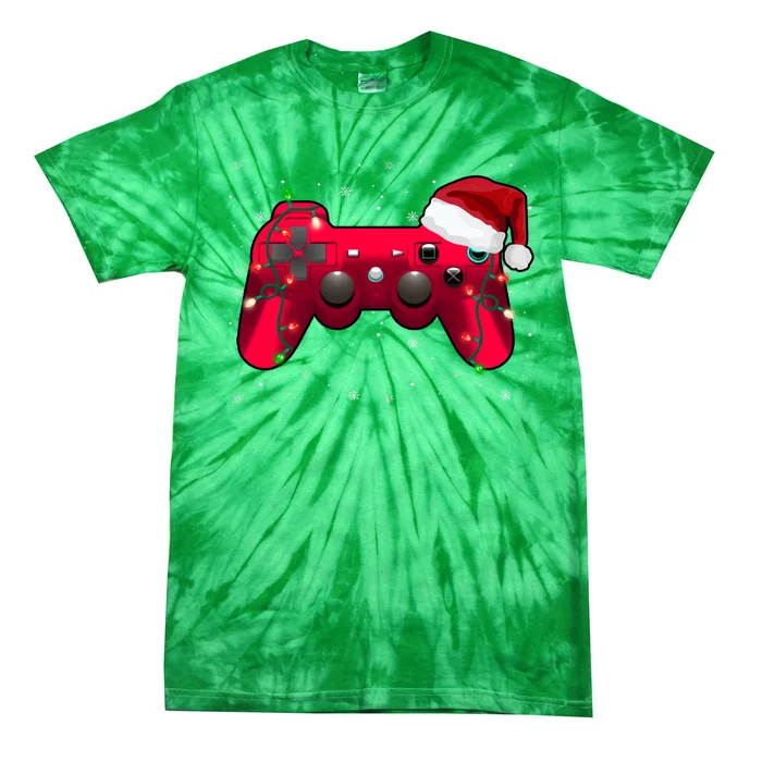 Christmas Controller Gamer Gift Tie-Dye T-Shirt