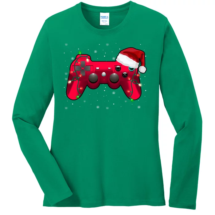 Christmas Controller Gamer Gift Ladies Long Sleeve Shirt