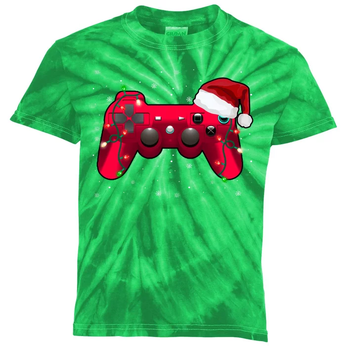 Christmas Controller Gamer Gift Kids Tie-Dye T-Shirt