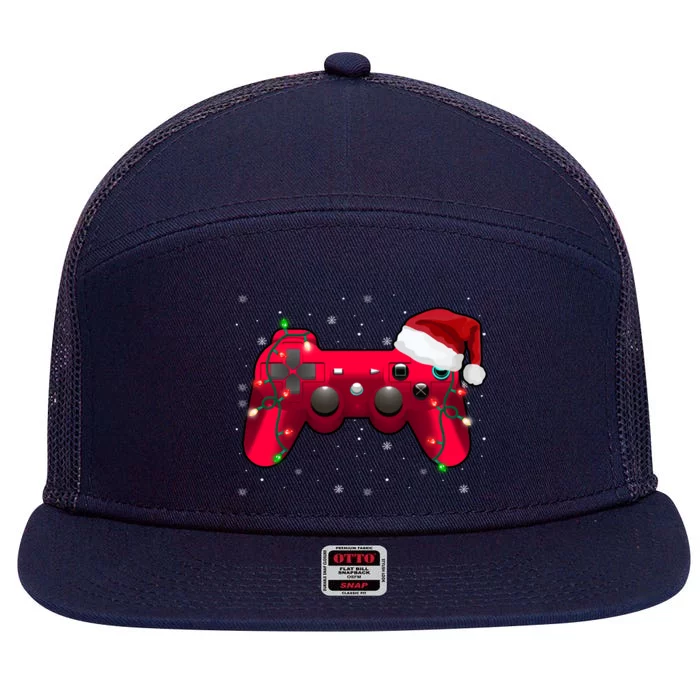 Christmas Controller Gamer Gift 7 Panel Mesh Trucker Snapback Hat