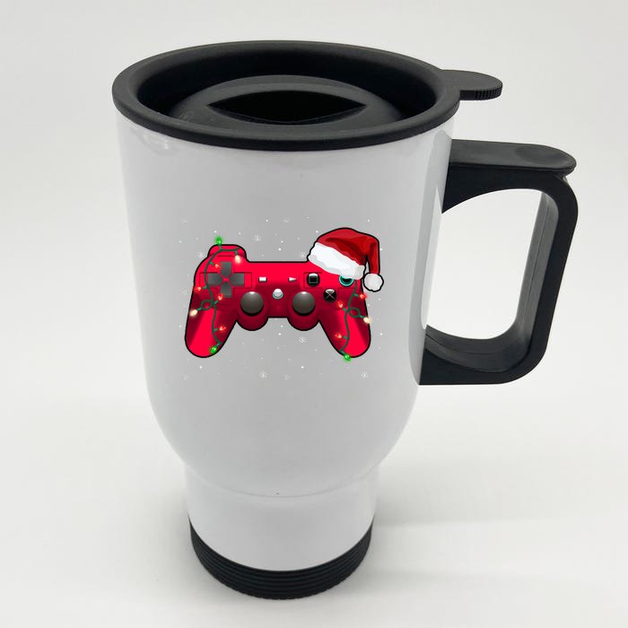 Christmas Controller Gamer Gift Front & Back Stainless Steel Travel Mug