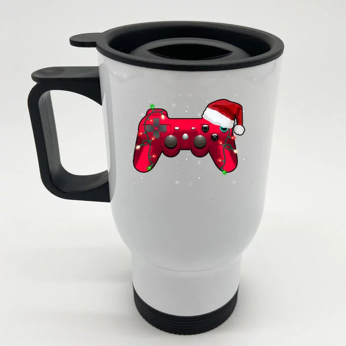 Christmas Controller Gamer Gift Front & Back Stainless Steel Travel Mug