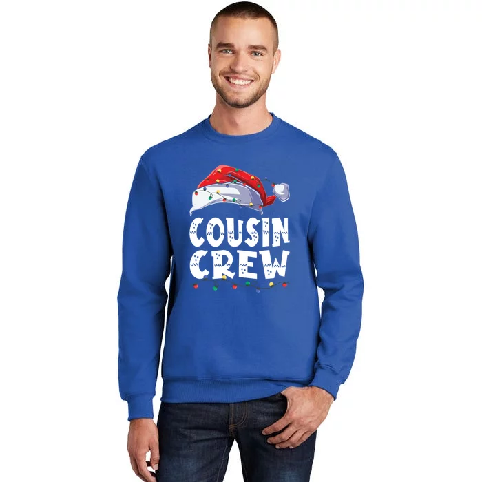 Cousin Crew Gift Santa Hat Light Family Matching Squad Xmas Great Gift Tall Sweatshirt