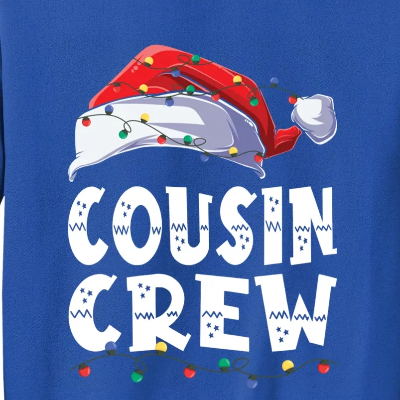 Cousin Crew Gift Santa Hat Light Family Matching Squad Xmas Great Gift Tall Sweatshirt