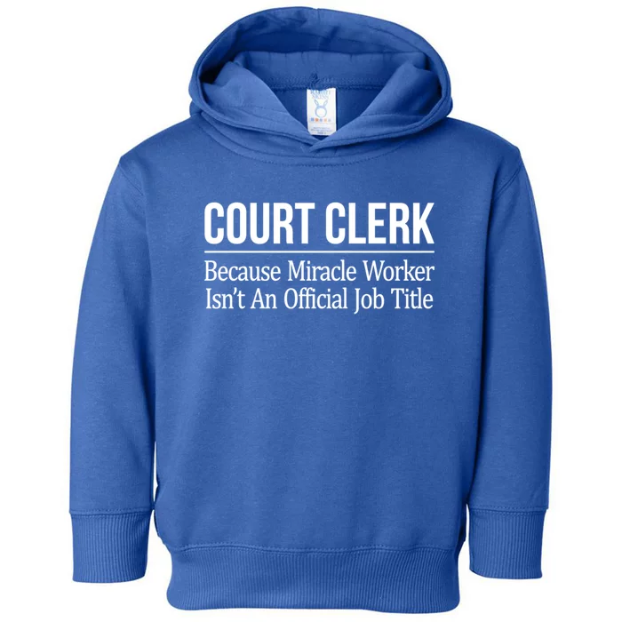 Court Clerk Gift Because Miracle Worker Isn't A Job Title Gift Toddler Hoodie