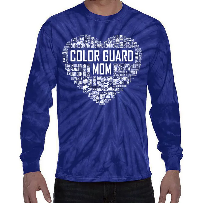 Cute Color Guard Mom Gift Colorguard Marching Band Tie-Dye Long Sleeve Shirt