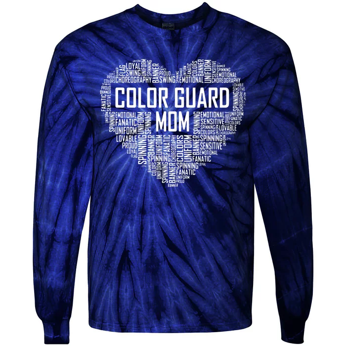 Cute Color Guard Mom Gift Colorguard Marching Band Tie-Dye Long Sleeve Shirt