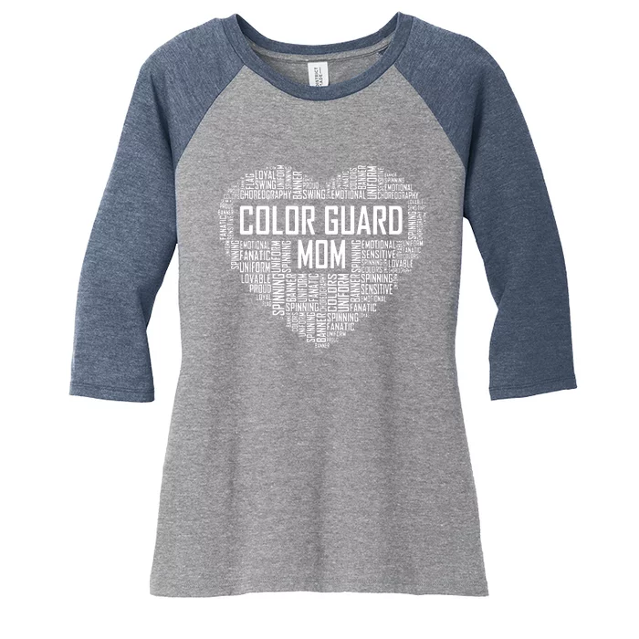 Cute Color Guard Mom Gift Colorguard Marching Band Women's Tri-Blend 3/4-Sleeve Raglan Shirt