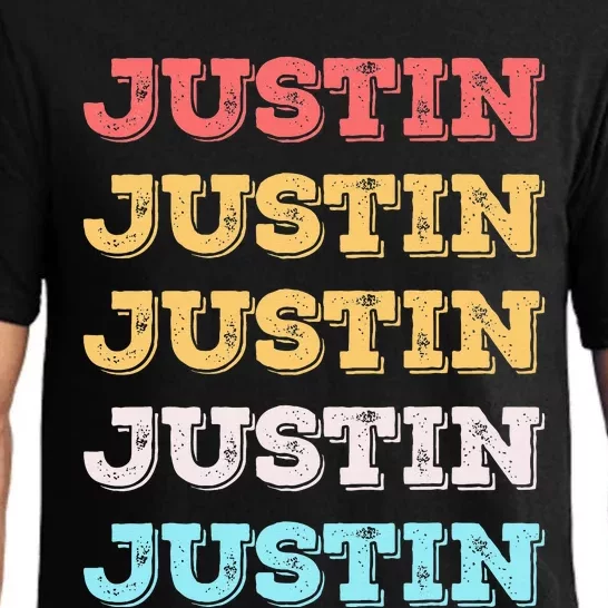 Cute Custom Gift Justin Name Personalized Pajama Set