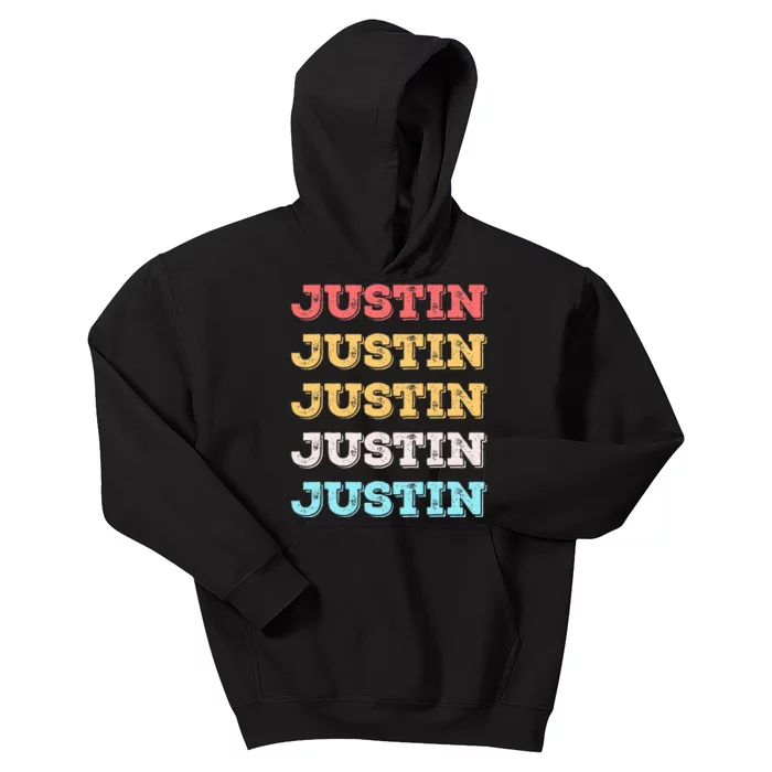 Cute Custom Gift Justin Name Personalized Kids Hoodie