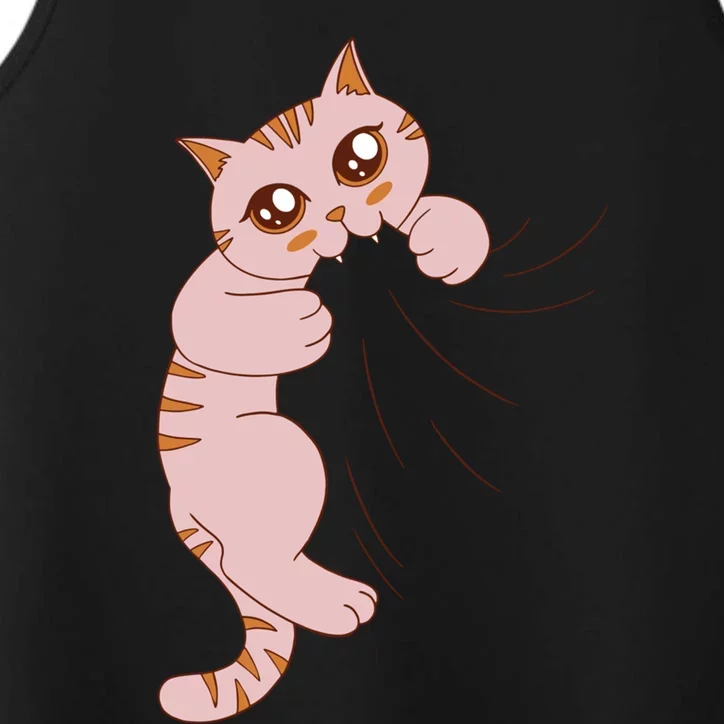 Cute Cat Graphic Design Meowy Girls Gift Performance Tank