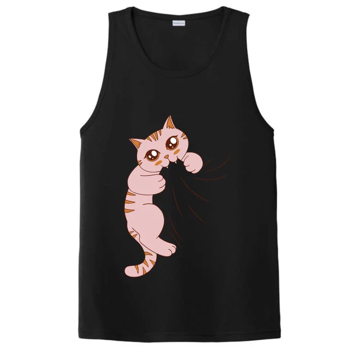 Cute Cat Graphic Design Meowy Girls Gift Performance Tank