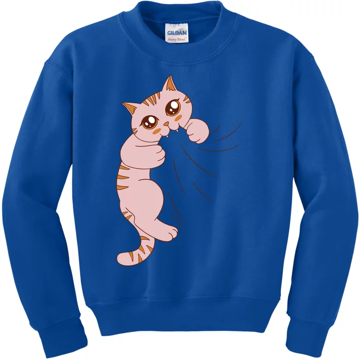 Cute Cat Graphic Design Meowy Girls Gift Kids Sweatshirt