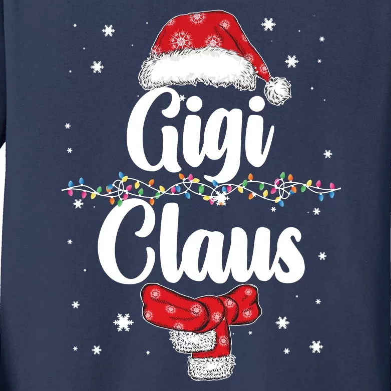 Cute Christmas Gigi Claus Kids Long Sleeve Shirt