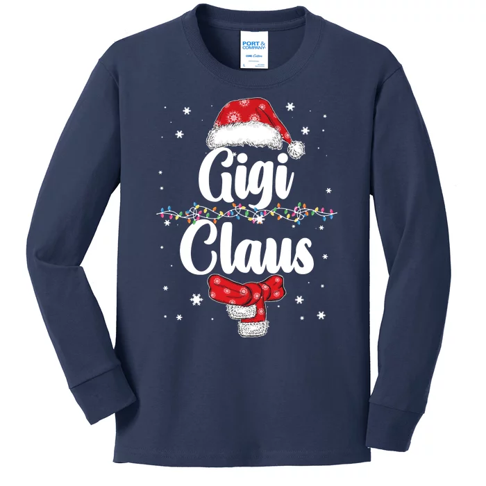 Cute Christmas Gigi Claus Kids Long Sleeve Shirt