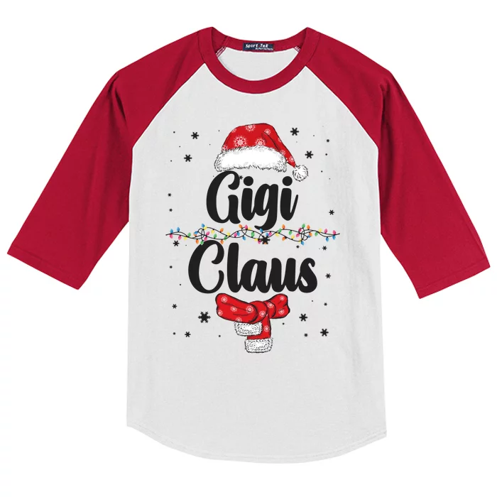 Cute Christmas Gigi Claus Kids Colorblock Raglan Jersey