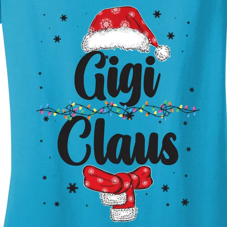 Cute Christmas Gigi Claus Women's V-Neck T-Shirt