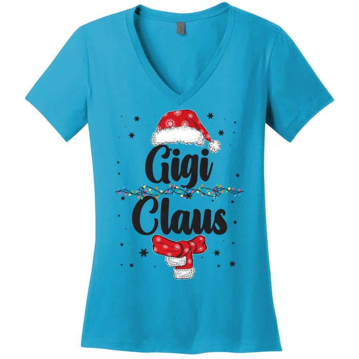 Cute Christmas Gigi Claus Women's V-Neck T-Shirt