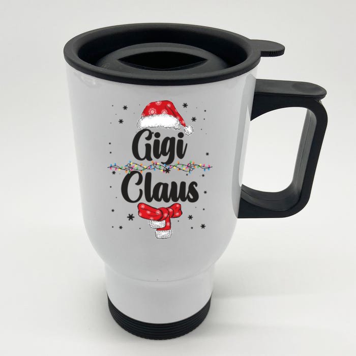 Cute Christmas Gigi Claus Front & Back Stainless Steel Travel Mug