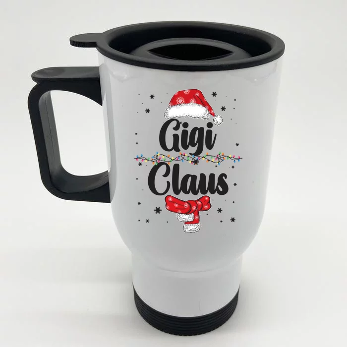 Cute Christmas Gigi Claus Front & Back Stainless Steel Travel Mug