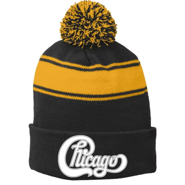 Chicago Stripe Pom Pom Beanie