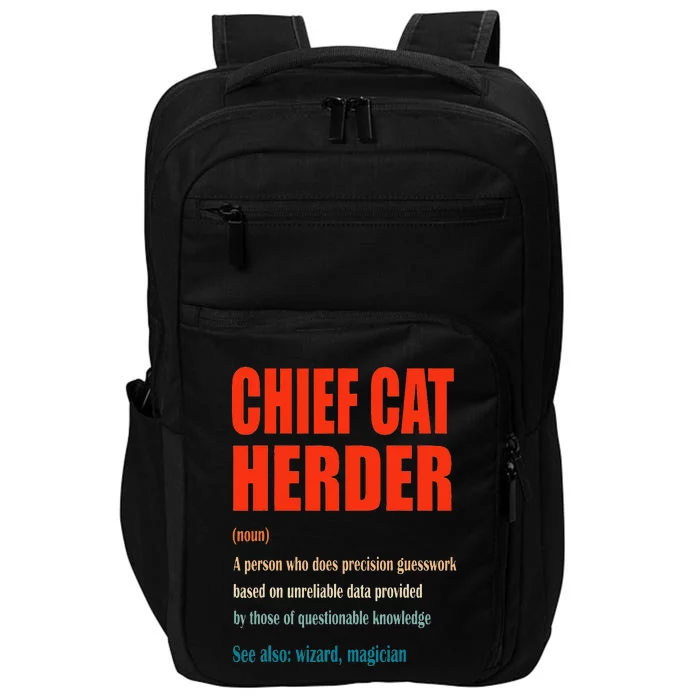 Chief Cat Herder Vintage Definition Wizard Magician Impact Tech Backpack