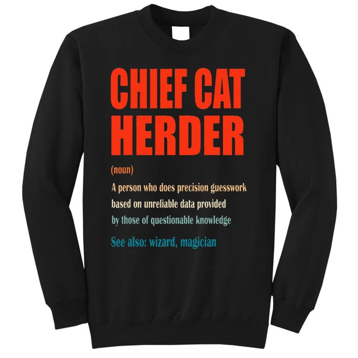 Chief Cat Herder Vintage Definition Wizard Magician Tall Sweatshirt