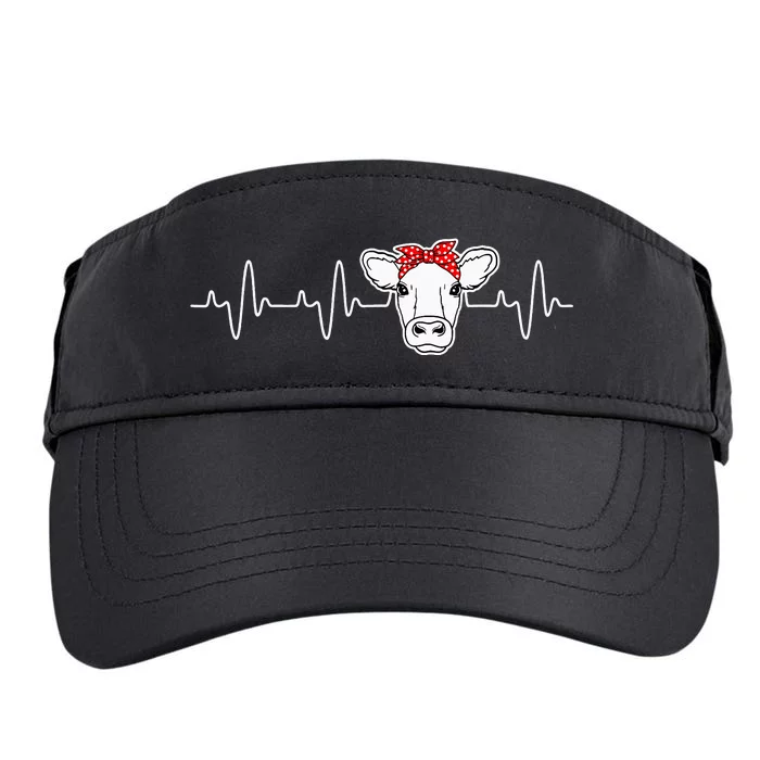 Cattle Cow Heart Valve EKG Heartbeat Cute Cow Lover funny Adult Drive Performance Visor