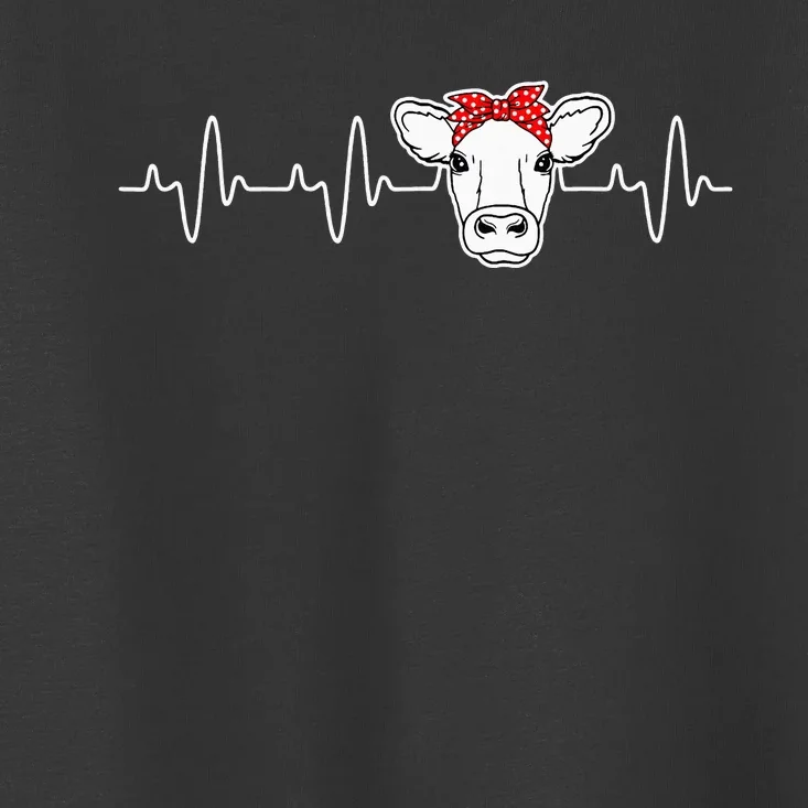 Cattle Cow Heart Valve EKG Heartbeat Cute Cow Lover funny Toddler T-Shirt